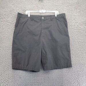 Hurley Shorts Mens 38 Gray 57% Cotton 43% Polyester Classic Flat Front